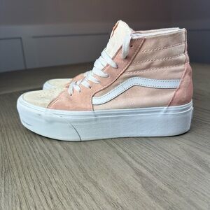 Vans Sk8-Hi Tapered Stackform Color Block Peach Platform Shoes US 9.5